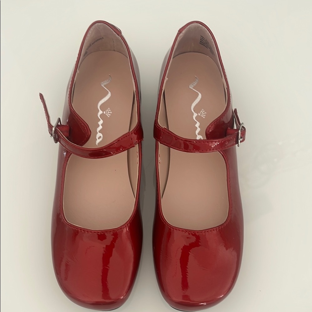 Brand New- Never Used-Nina Red Dress Shoes Patent Leather Mary Jane
